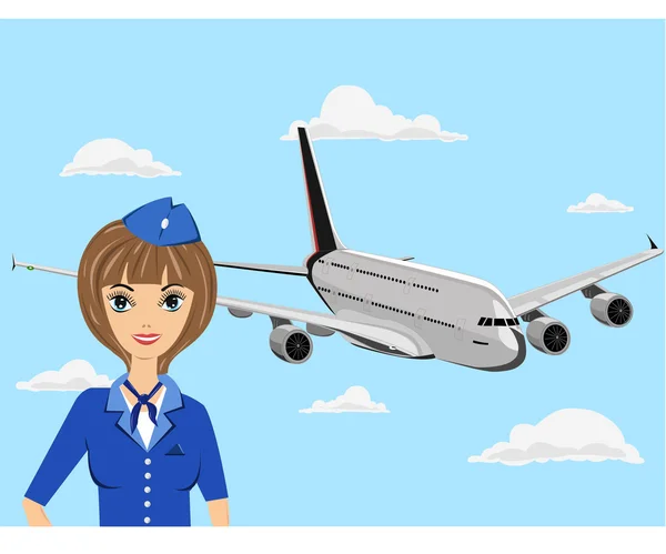 Stewardess — Stockvektor
