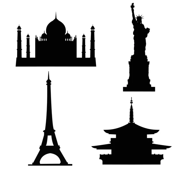 Silhouettes of buildings — Stock Vector