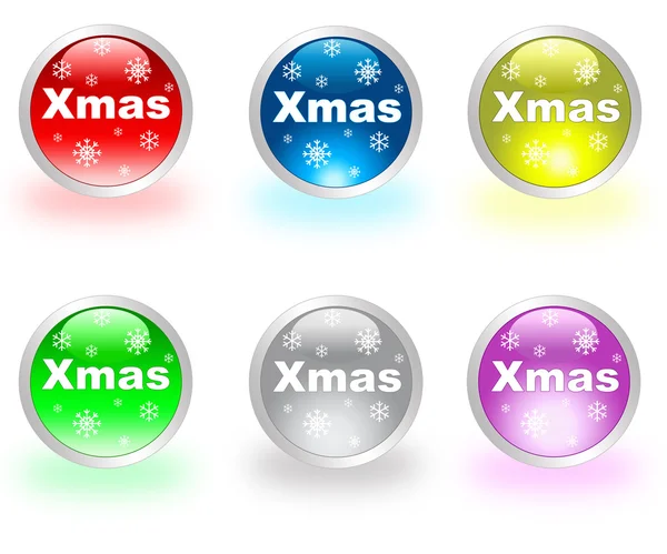 Набор рождественских кнопок — стоковое фото