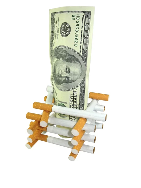 Cigarettes with money — Stock Photo, Image