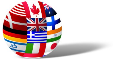 Sphere from country flags with shadow clipart