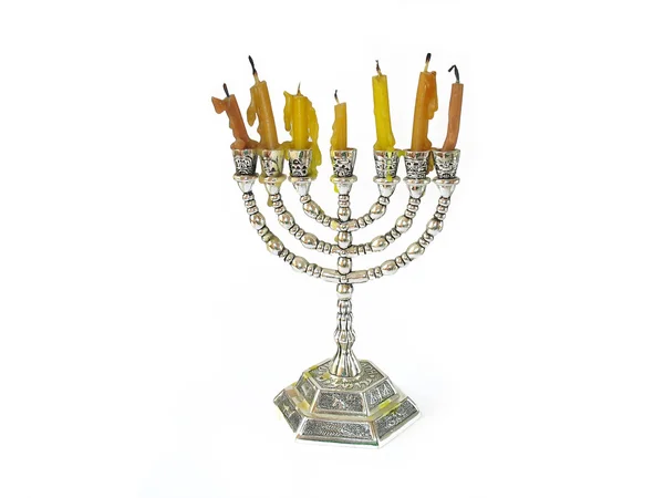 Velas judaicas Menorah — Fotografia de Stock