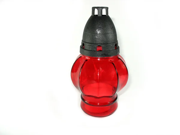 Czerwona lampka na białym tle — Zdjęcie stockowe