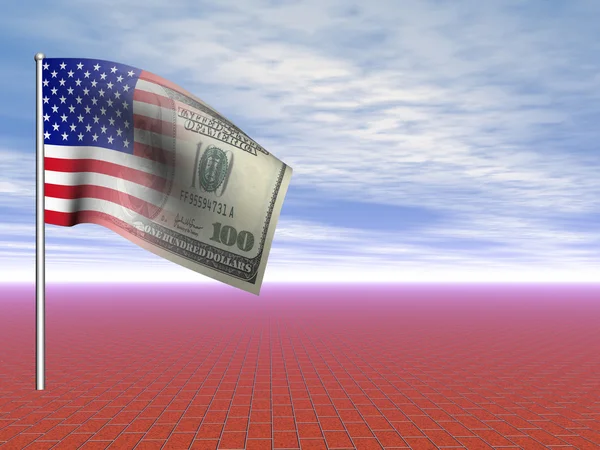 3D έννοια αμερικανική σημαία μας Δολάριο — Φωτογραφία Αρχείου