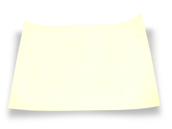 Кусок жёлтой бумаги с тенью — стоковое фото