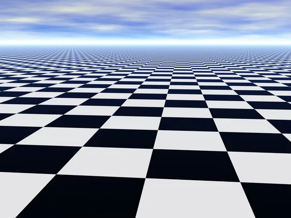 Chess svart och oändlig golv — Stockfoto