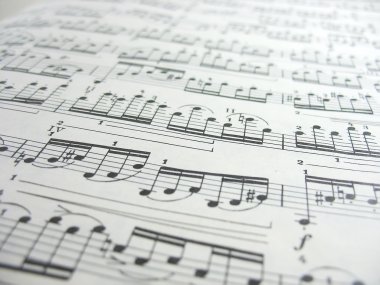 Close-up musical notes clipart
