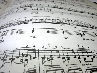 Close-up musical notes clipart