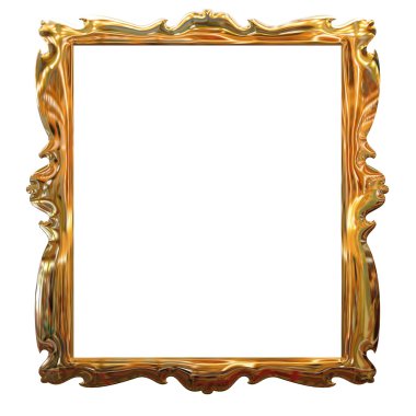 Picture gold frame with pattern clipart