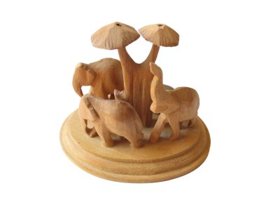 Indian elephant sandal-wood figurine clipart