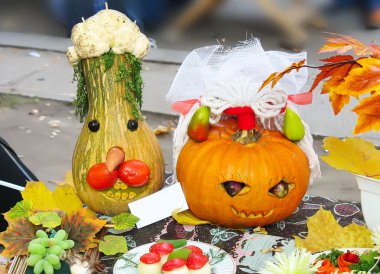 Helloween vegetables pumpkin composition clipart