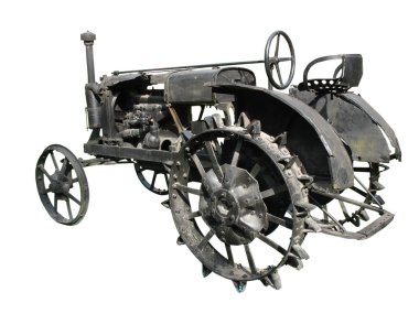 Old tractor isolated over white clipart