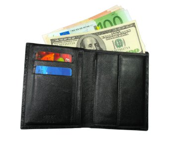 siyah deri cüzdan çanta nakit