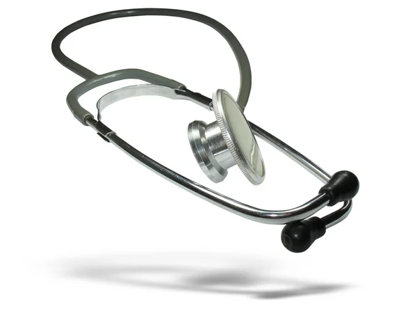 Medische stethoscoop met schaduw geïsoleerd — Stockfoto
