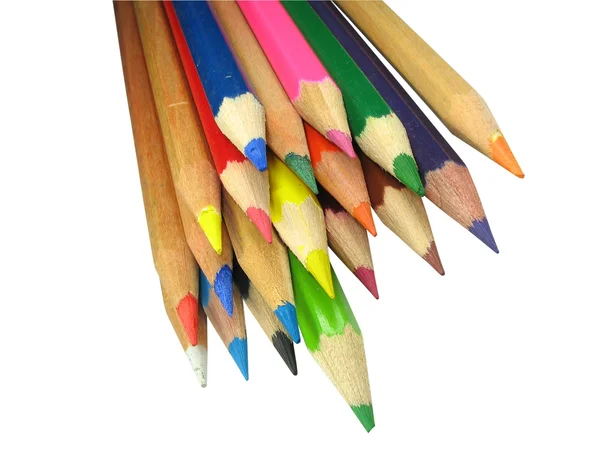 Lápis de cor isolados em um branco — Fotografia de Stock