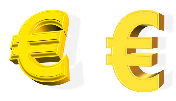 Stock image 3D golden Euro symbol over white