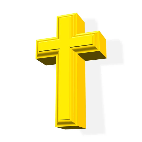 Cruz de oro 3D —  Fotos de Stock