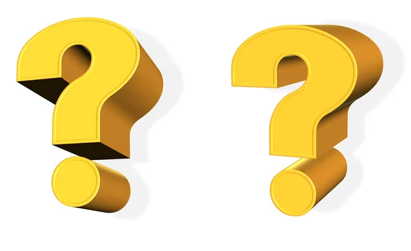 Golden 3d Question Mark — Stock Photo, Image