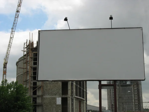 A blank Billboard near construction — Stock Photo, Image