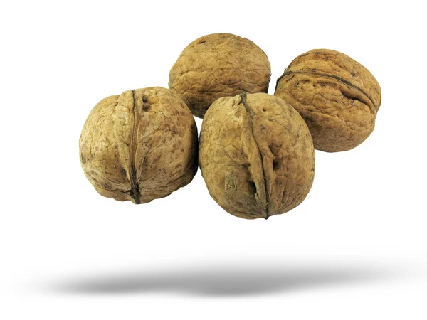 Vlašské ořechy, izolované na bílém — Stock fotografie