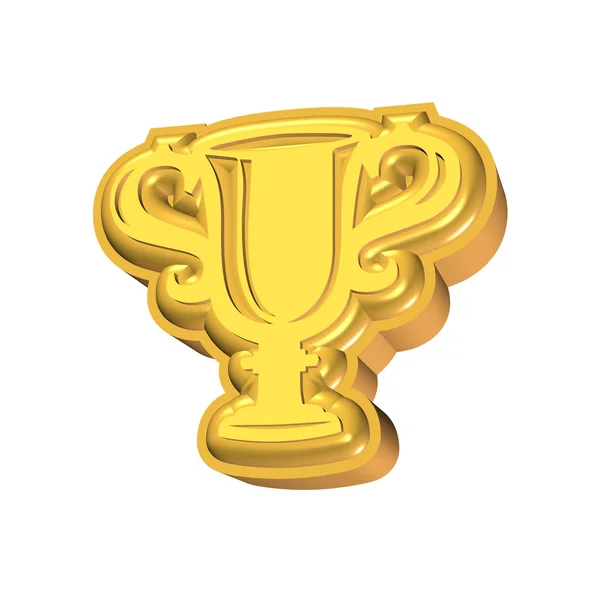 3D rendered golden cup — Stock Photo, Image