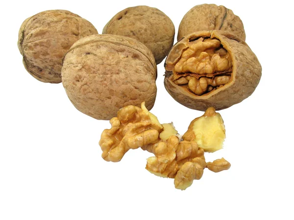 Walnuts isolated over white — Stock Photo, Image