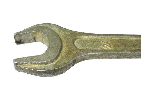 Old spanner wrench isolated — Stock Photo, Image