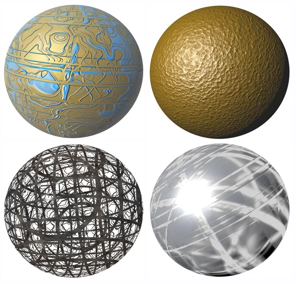 Colored pattern metallic spheres — Stock Photo, Image
