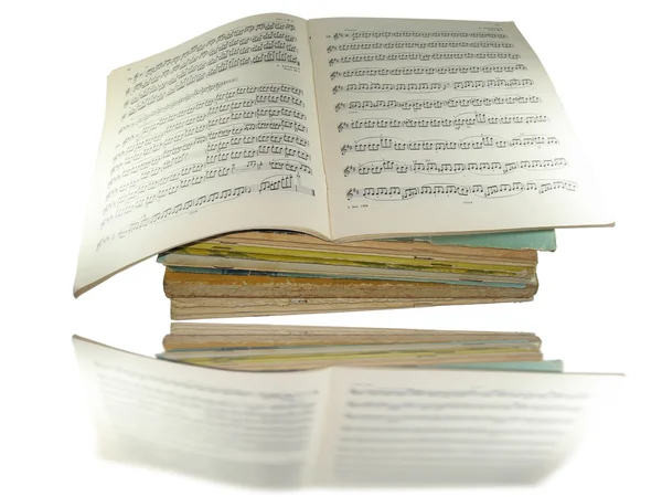 Close-up musical notes books — Stock Photo, Image