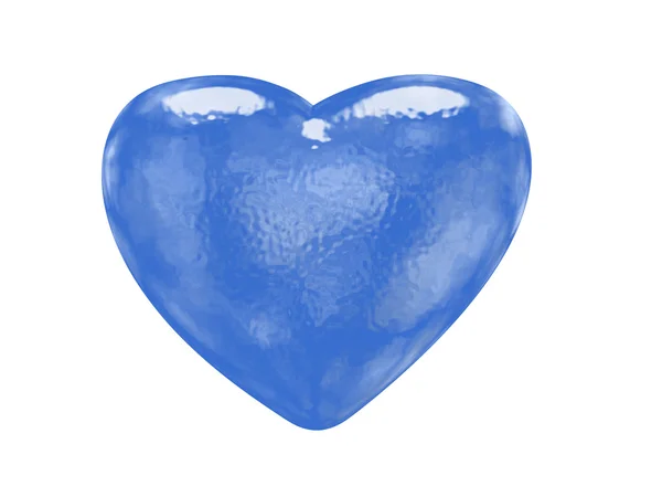 Coeur à motifs effet verre bleu — Photo