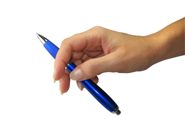 stock image Human lady hand holding a pen