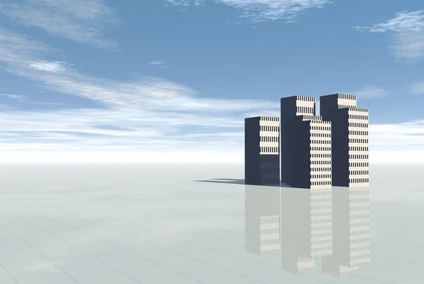 3d Conceptual arranha-céus da cidade — Fotografia de Stock