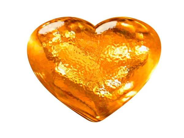 3D símbolo de amor de coração padrão dourado — Fotografia de Stock