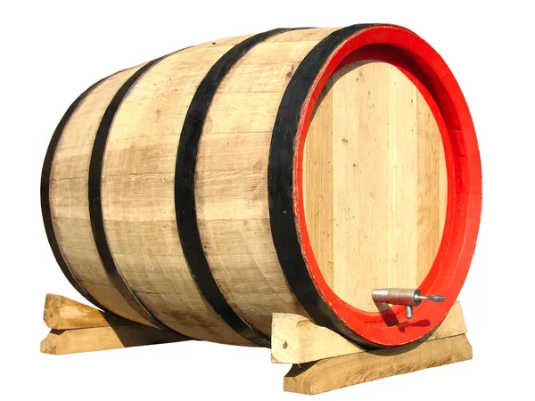 Barrica de madera para vino aislado —  Fotos de Stock