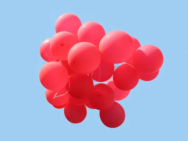 Bündel roter Party-Luftballons — Stockfoto
