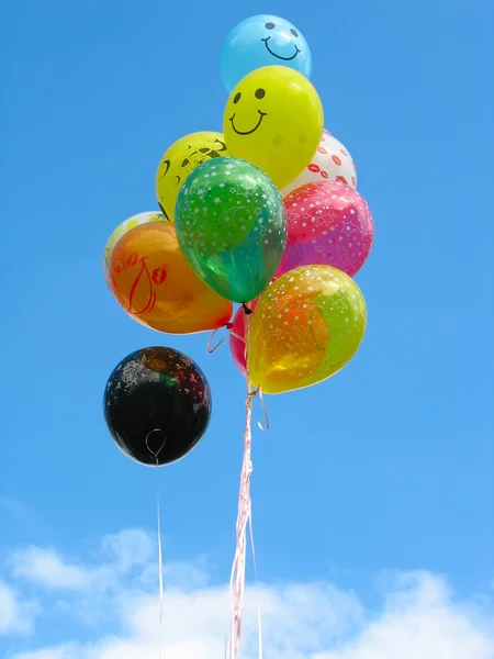 Massa färgade parti ballonger — Stockfoto