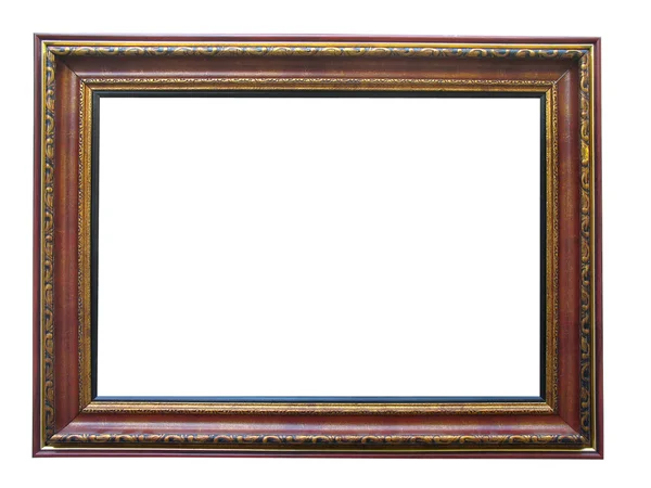 Empty picture gold wooden frame — Stock Photo, Image