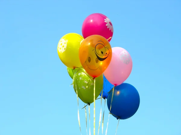 Bunch of colored party balloons — Stock Photo, Image