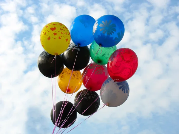 Bunch of colored party balloons — Stock Photo, Image