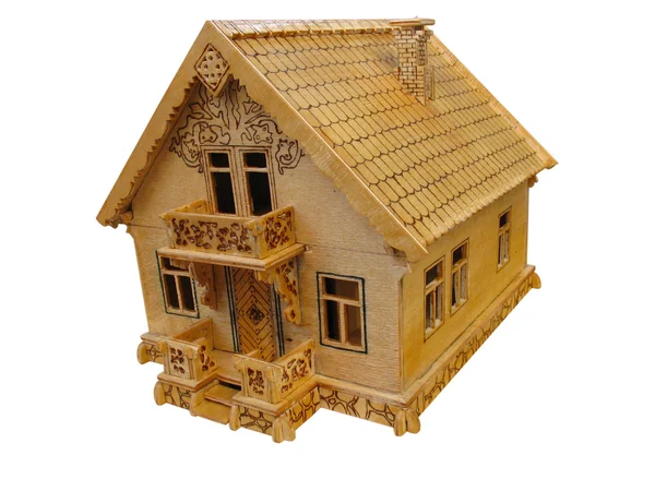 Fából készült ház ingatlan fogalma — Stock Fotó