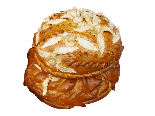 Nice baking bread isolated over white — Stock Photo, Image