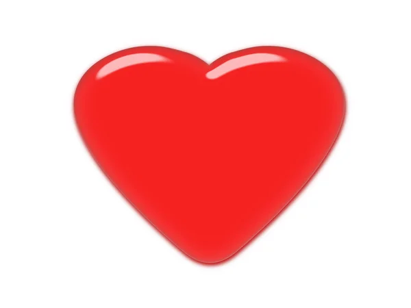 Czerwone serce, efekt szkła, symbol miłości — Zdjęcie stockowe