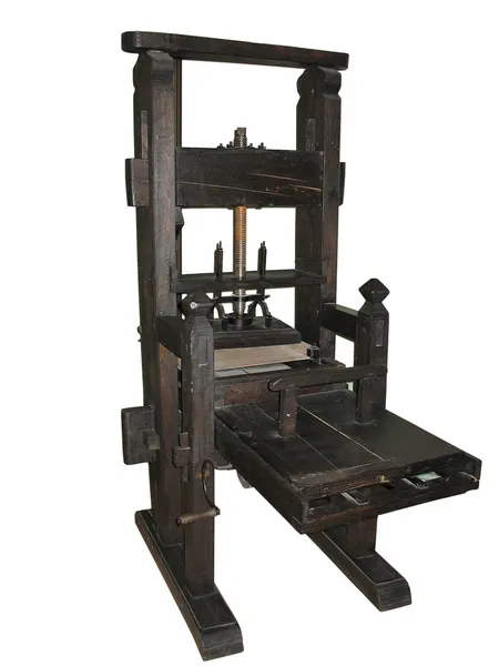 Antique black letterpress isolated — Stock Photo, Image
