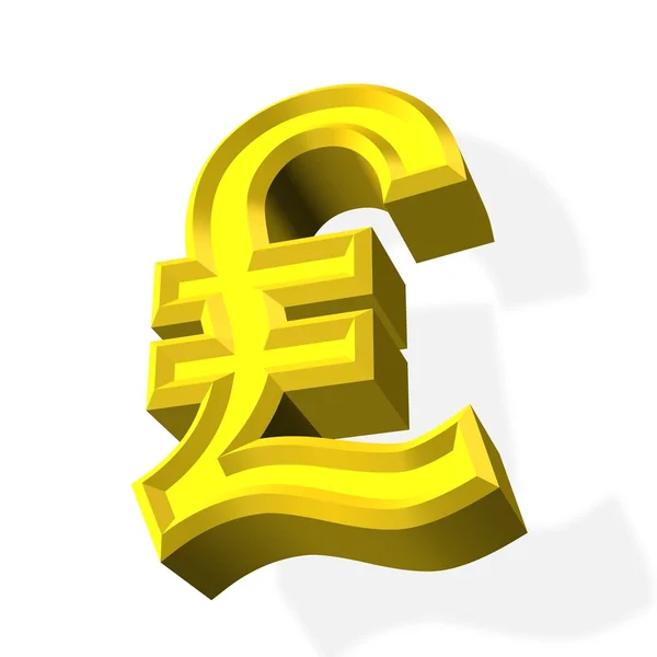 Golden pound concept rendered from 3D — Stock Photo, Image