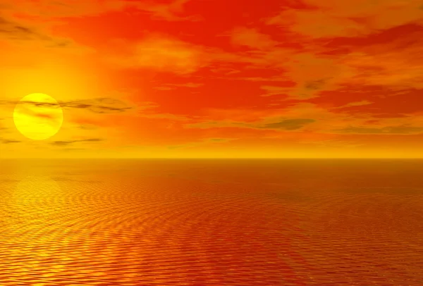 Stock image Bloody red sunset over ocean