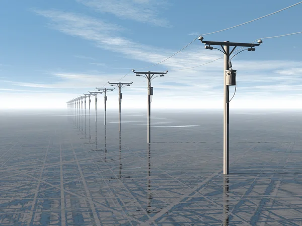 개념 전기 전력선과 하늘 — 스톡 사진