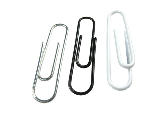 Three paper clips isolated — Stock Photo, Image