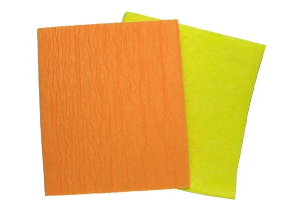 Two yellow and orange napkins isolated — Stock Photo, Image
