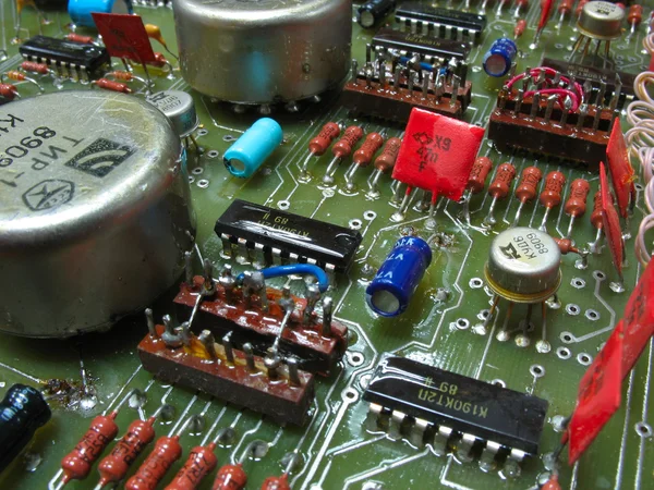 Old circuit board from the 80th — Stock Photo, Image