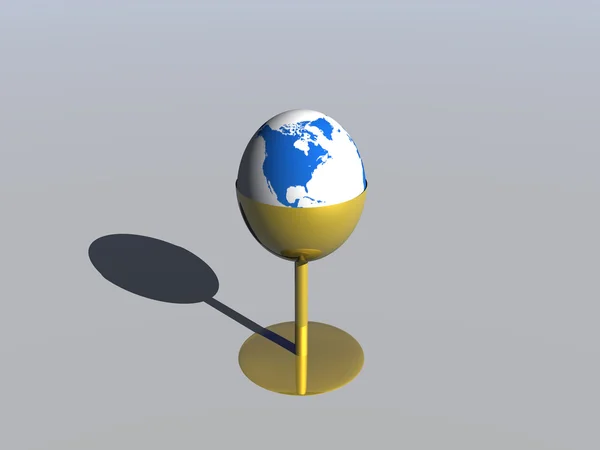 3D concept - Earth globe in a support — Stock Photo, Image
